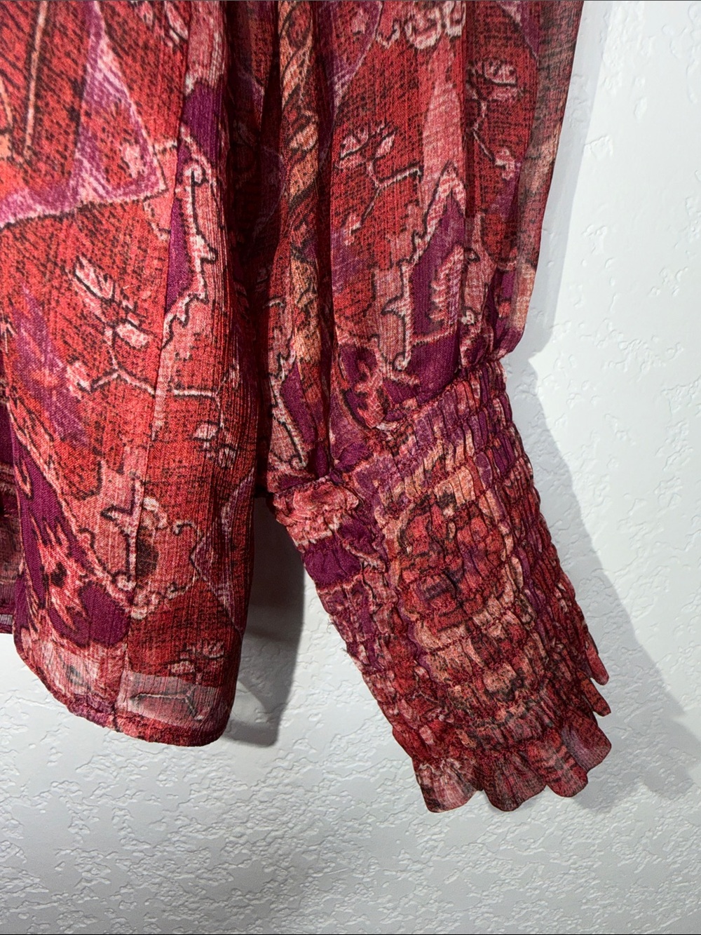 MISA Raffi Top Maroon Ruffle Large Anthropologie - Picture 5 of 13